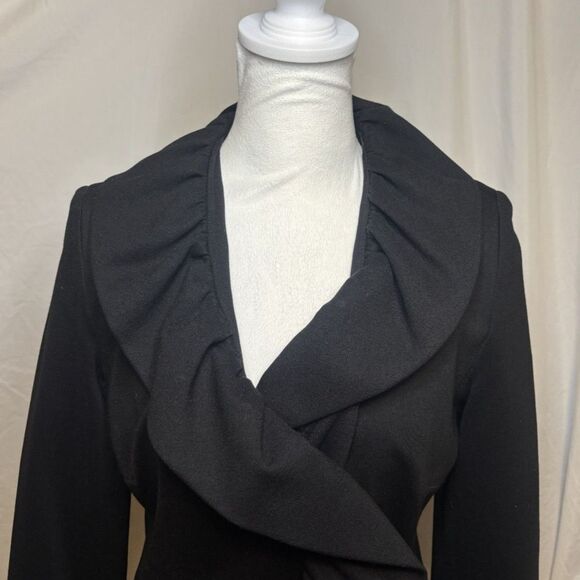 INC International Concepts Ruffle Black Blazer Jacket Womens Stylish Business - Picture 3 of 7